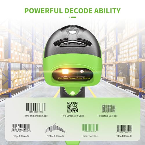 NetumScan Wireless USB Barcode Scanner Bluetooth 1D 2D QR Barcode Reader Portable Compatible with Computer for Pos System, Supermarket, Warehouse, Retail Store NSL8BL