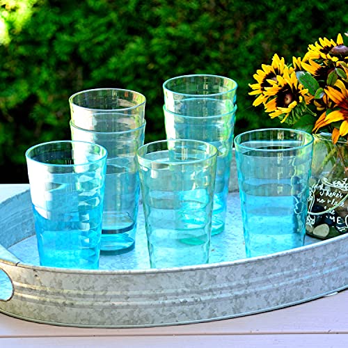 Youngever 9 Pack 20 Ounce Plastic Tumblers, Cafe BreakResistant