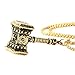 HZMAN Huge Thor Hammer Stainless Steel Necklace for Mens Hammer Pendant Necklace 24 Inch Chain (Gold)