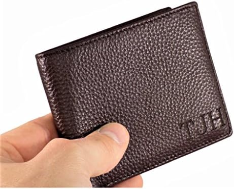 RFID Blocking, Laser Engraved Genuine Leather Bifold Men's Wallet, Christmas Gifts For Him