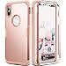 iPhone X Case, YOUMAKER Rose Gold Full Body Heavy Duty Protection Shockproof Slim Fit Case Cover for All New Apple iPhone 10 (2017 Edition) 5.8 inch WITHOUT Built-in Screen Protector (Rose Gold/Pink)