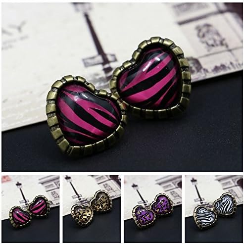 1pair_Women_Heart_Leopard_Zebra_Alloy_Resin_Mosaiced_Ear_Stud_Earrings_Jewelry