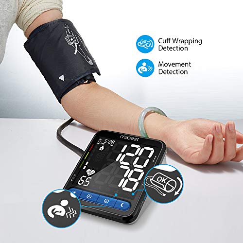 MIBEST Blood Pressure Monitor with Talking Function - Talking Blood Pressure Cuff with Large Display - 8.7-16.5" BP Monitor Machine - 240 Memory - Blood Pressure Kit with Batteries Adapter Included - Thumbnail 4