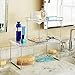 madesmart Clear Stacking Shelf - Large | CABINET COLLECTION | Organizer for Cabinet or Counter | Collapsible Legs for Storage | Non-slip Rubber Feet |