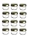 Premium Vials 12 pcs, 4 oz Mason Glass Jars with Gold Lids