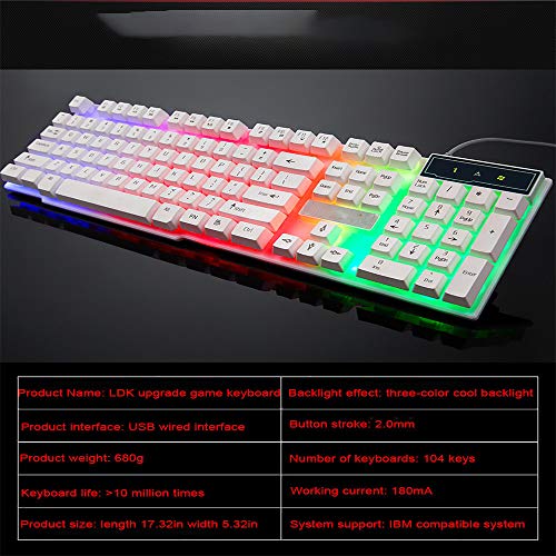 image for Aleola_Home & Kitchen Aleola US Stock Gaming Keyboard USB Wired Keyboa