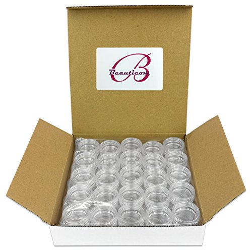 Beauticom 3G/3ML Round Clear Jars with Screw Cap Lids for Lotion, Creams, Toners, Lip Balms, Makeup Samples - BPA Free (Quantity: 150pcs)