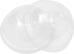 [100 Pack ] Clear Disposable Lids, Crystal Clear Plastic Lids With Straw Slot for 12, 16, 20 & 24 oz. Pack of 100, Made of PET, Safe & Healthy (Dome Lids)