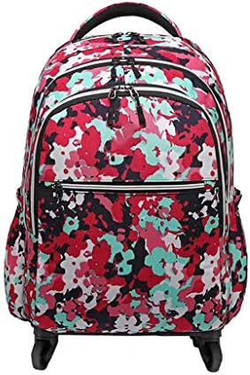 Cooralledtooere Reversible push-pull dual-purpose universal wheel light travel bag, three-layer zipper waterproof trolley bag, pullable folding men and women backpack duffel bag, canvas waterproof fab