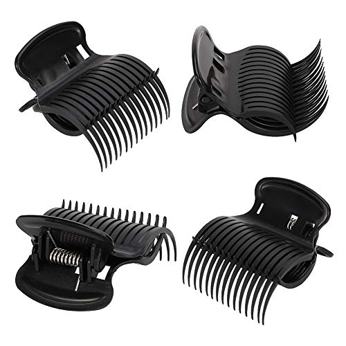 DaveandAthena 24 Pieces Hot Roller Clips Curler Claw Clips Replacement Roller Clips for Women Girls Hair Section Styling (Black)