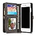 MOONORN iPhone 7 Plus/iPhone 8 Plus Wallet Case - Detachable Leather Phone Wallet Magnetic Flip Case Shockproof Cell Phone Case with Credit Card Slots (Black)