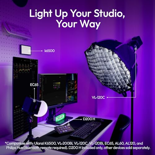 ULANZI Upgrade D200H 7-in-1 Deck U-Studio Stream Controller Keyboard, 14 LCD Keys, 13 Customizable Macro Keys Dock to Control Apps and Software, Trigger Actions in OBS, Twitch, YouTube, for Mac/PC