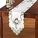 Scalloped Edge Christmas Floral Table Linens, Runner
