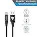 Smarty USB Type C Cable Nylon Braided Charger 6ft 2 Pack - Fast Charging & Sync Power Cord for Samsung Galaxy Note 8 S8/S8 Plus, Google Pixel 2 XL, LG V20 V30 G5 G6, Nexus 5X, Nintendo Switch - Black