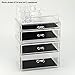 d'Moda Designs Crystal Clear Acrylic, Deluxe Deep Drawer Makeup and Jewelry Organizer with 2 Deep Storage Drawers for Lipstick, Brushes, Nail Polish, Compacts and Cosmetics