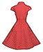 BI.TENCON Women's Cap Sleeve 1950s Retro Red Polka Dot Cocktail Summer Swing Vintage Dress S