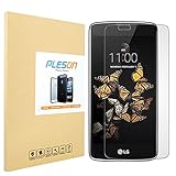 LG K8 Screen Protector, PLESON®LG K8 Tempered Glass Screen Protector [0.2mm, 2.5D Edge, 9H Hardness] Ultra Clear & Smooth/Bubble Free/Anti Scratch Glass Screen Protector for LG K8 - Lifetime Warranty