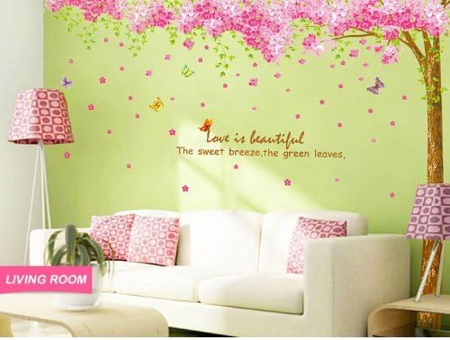 WallStickersDecal PVC wall decal Romantic Huge Sakura Cherry Blossom Cherry Blossom Flower Tree Wall Sticker Decal 90 "* 90"