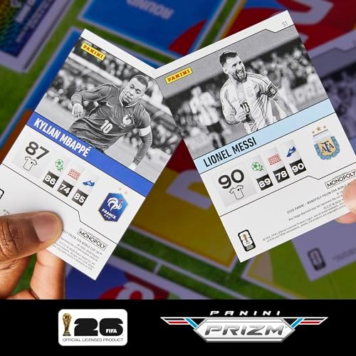 Monopoly Panini Prizm Jogo: Jogo de Tabuleiro Temático de Futebol da Taça do Mundo FIFA I com Cartas Colecionáveis Monopoly Panini Prizm FIFA World Cup 2026 I Idade: 8+ - Versão Espanhola
