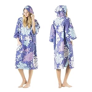 Vivida Lifestyle – Originele poncho met capuchon en droge veranderende badjas – badjas met sneldrogende stof, grote zak…