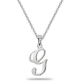 B. BRILLIANT Initial Necklaces for Women Sterling Silver Personalized Alphabet Letter Name Script Pendant Necklace for Women, A-Z