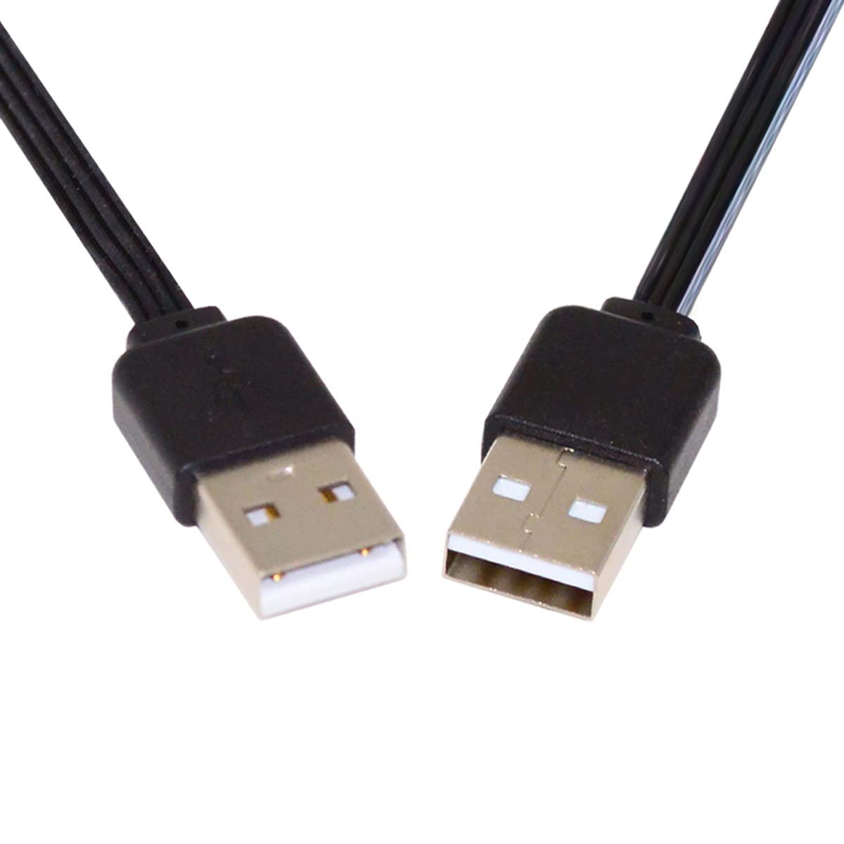 CY 13cm USB 2.0 Type-A Male to Type-A Male Data Flat Slim FPC Cable for FPV Disk Phone — image 1