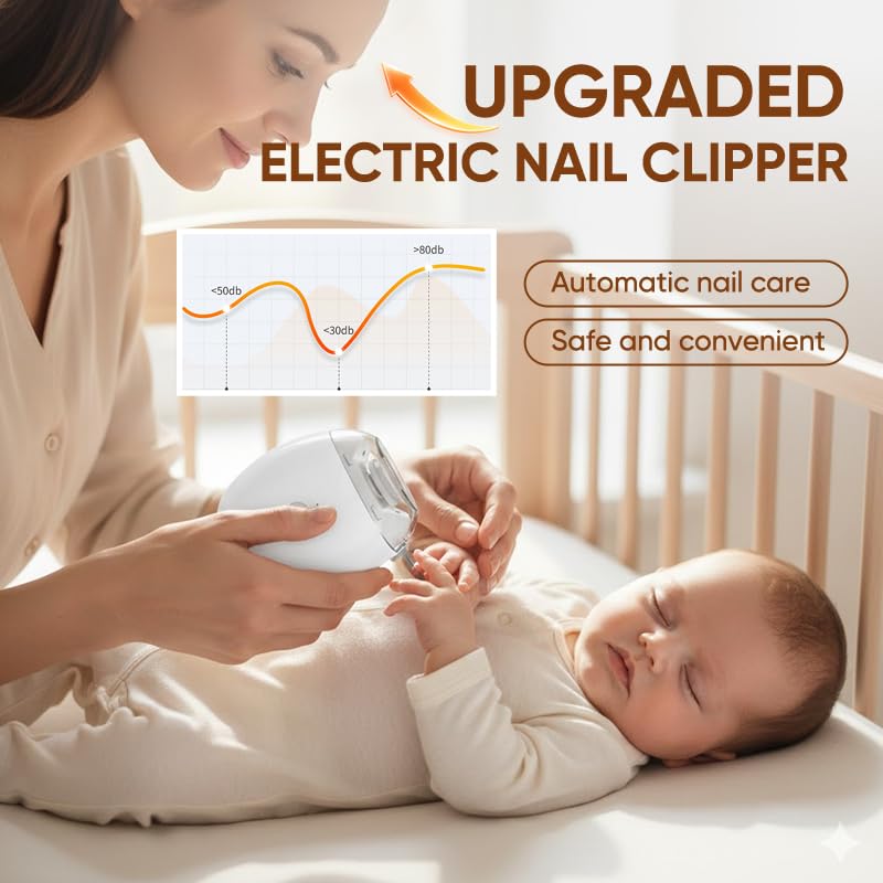 ROVIA Electric Automatic Nail Clipper Grinder: Rechargeable 3-Speed Trimmer with LED Light for Babies, Adults & Seniors