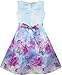 Sunny Fashion Girls Dress Rose Flower Print Embroidery Purple