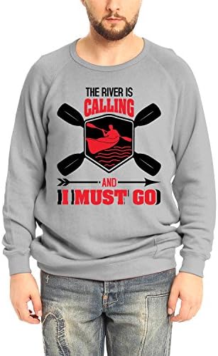 Unisex The River Is Calling And I Must Go Crewneck Sweatshirt (White M)