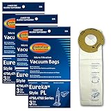 9 Eureka Electrolux Style PL Upright Vacuum Bags, Bagged Uprights, Maxima Vacuum Cleaners, 62389, 62389A, EU-62389, 62389-6, 62480, 62389-g3, 4750, 4750A, 4760, 4760AZ,