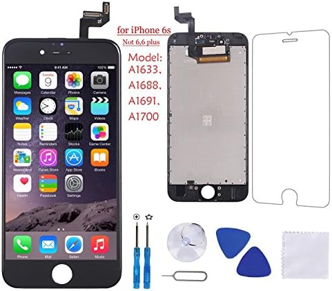For iPhone 6s Screen Replacement LCD 3D Touch Screen Digitizer Display with Free Repair Tool Kits + Free Screen Protector Black