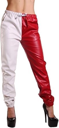 white leather joggers