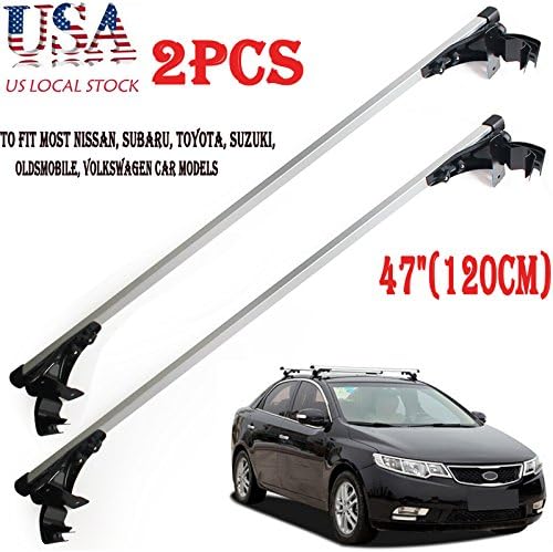 2x 47" Universal Car Top Luggage Cross Bar Roof Rack Carrier with 3 Kinds Clamp for Toyota/Nissan/Suzuki/Subaru
