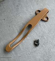 Flat Brown Titanium Deep Carry Pocket Clip For