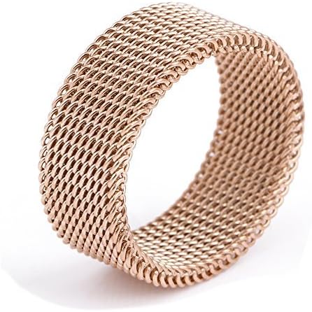 Stainless Steel Mesh Ring-Comfortable Fashionable Women and Man Engage Wedding Band , Size 4-13