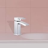 Funime Bathroom Sink Mixer Tap with Waterfall Spout Chrome Brass 1 Hole view 9