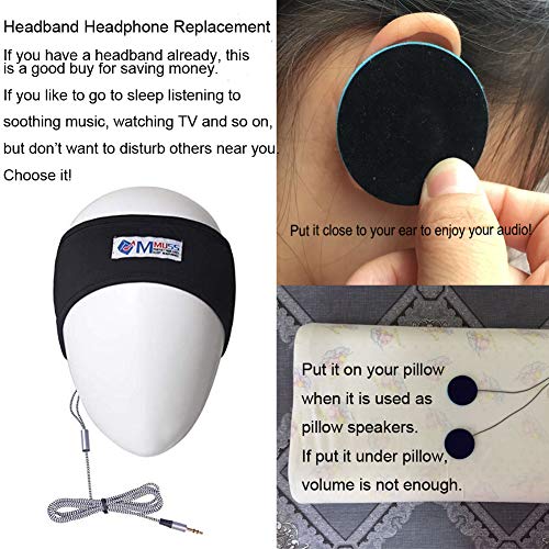 Sleep Ultra Thin Pillow Headphones with Mic, Control Button for Sleep