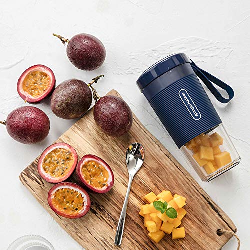 Portable Blender Mini Personal Blender Small Smoothie Blender Fruit Juicer Mixer for Home Outdoor Travel Office with USB Rechargeable,IP68 Waterproof, BPA Free,350ml(Luxury Blue)