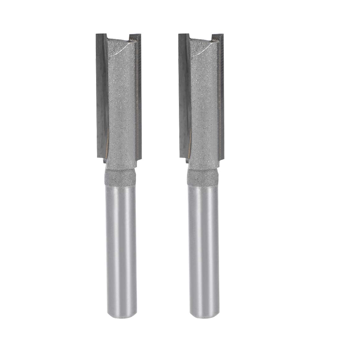 sourcing map Router Bit 1/4 inches Shank 3/8 inches Cutting Dia 2 Straight Flutes Carbide for Woodworking Carpentry Milling Cutter Tool 2 Pieces