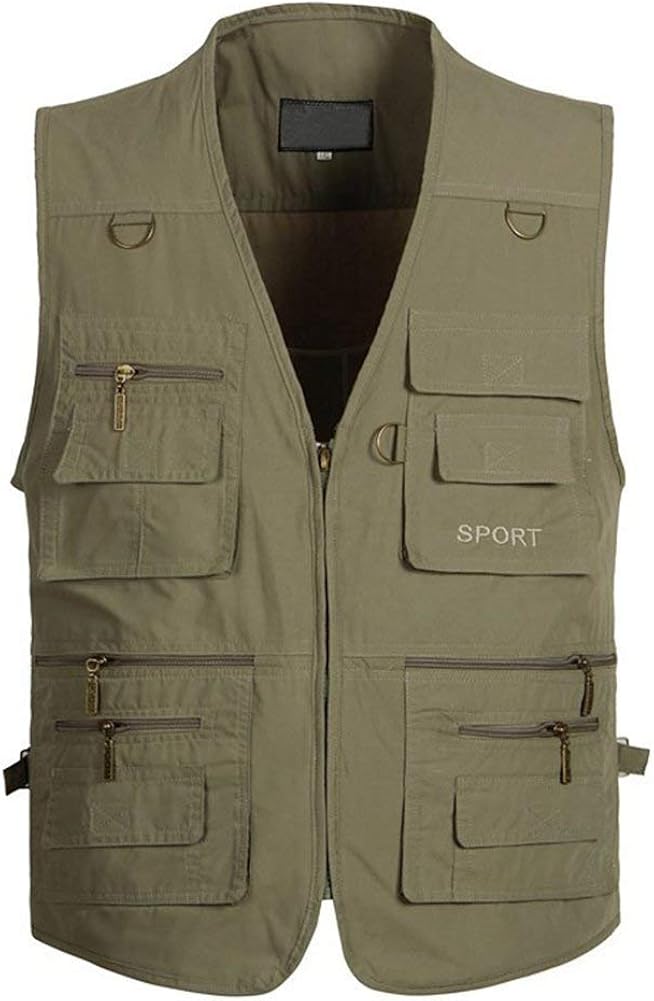Gilet Da Pesca Uomo Multi-Tasca - Giubbotto Senza Maniche Traspirante Per Outdoor Caccia Campeggio - Foto 9