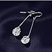 Neoglory Jewelry White Crystal Long Fish Hook Drop Earrings 2 inches Embellished with Crystals from Swarovski