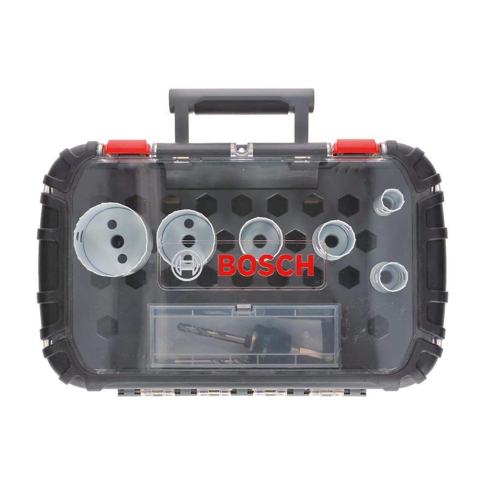 Bosch Professional 9 pcs. Hole Saw Progressor for Wood & Metal Set (for Plumbers, Ø 20-64 mm, Accessory Drill)