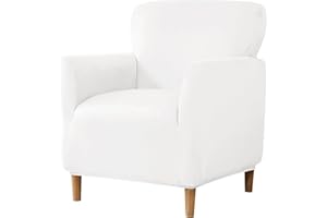 Gollense Banquet Armchair Slipcover Luxury Velvet Chair Slipcovers with Arms Stretch Chair Covers for Living Room Soft Club Chair Cover Anti Slip Dog Pet Friendly Furniture Protector (Ivory)