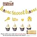 OKEPS Hxeredue YuanKanJu 124 pcs Family Gold Glitter Cupcake Toppers Housewarming Gifts for House Warming Welcome New Home Party Decorations Supplies