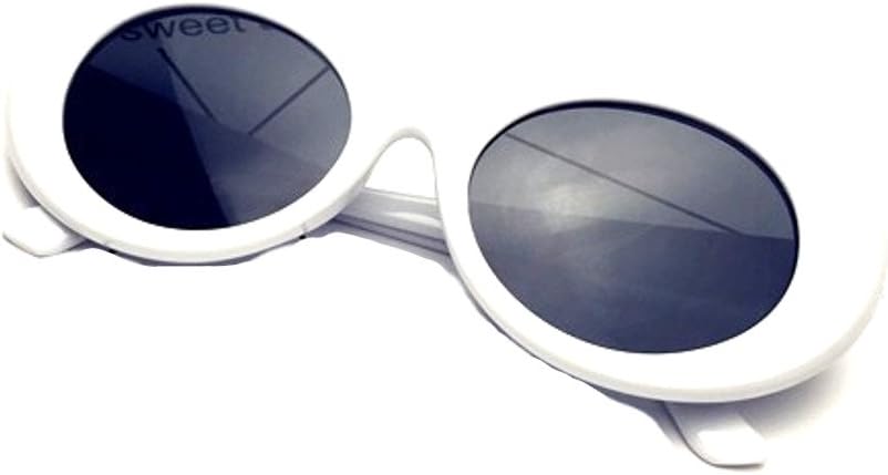 Clout Sunglasses Thick Goggles Oval Frame Retro Style Bold Round Lens