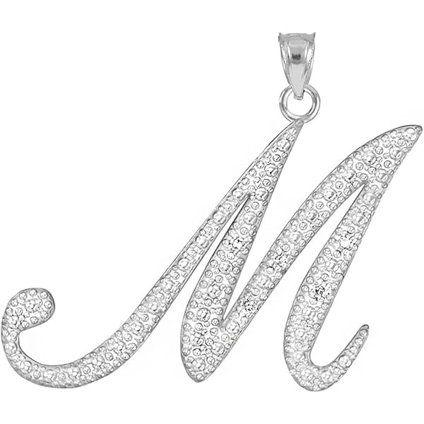 Amazon.com: .925 Sterling Silver Cubic Zirconia Dangling Cursive