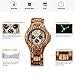 Bewell W116B Mens Wooden Watch with Date Day Luminous Hands Lightweight Retro Wrist Watch (Zebra Wood)