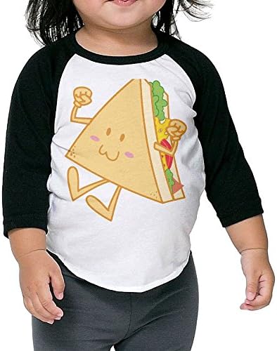 Mgguanqu Cartoon Sandwiches Unisex 3/4 Sleeve Raglan Rat Fink T-shirt 5-6 Toddler