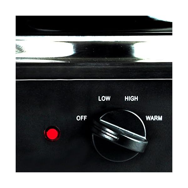 NutriChef 2 Pot Electric Slow Cooker Crock Pot Food Warmer, Steel