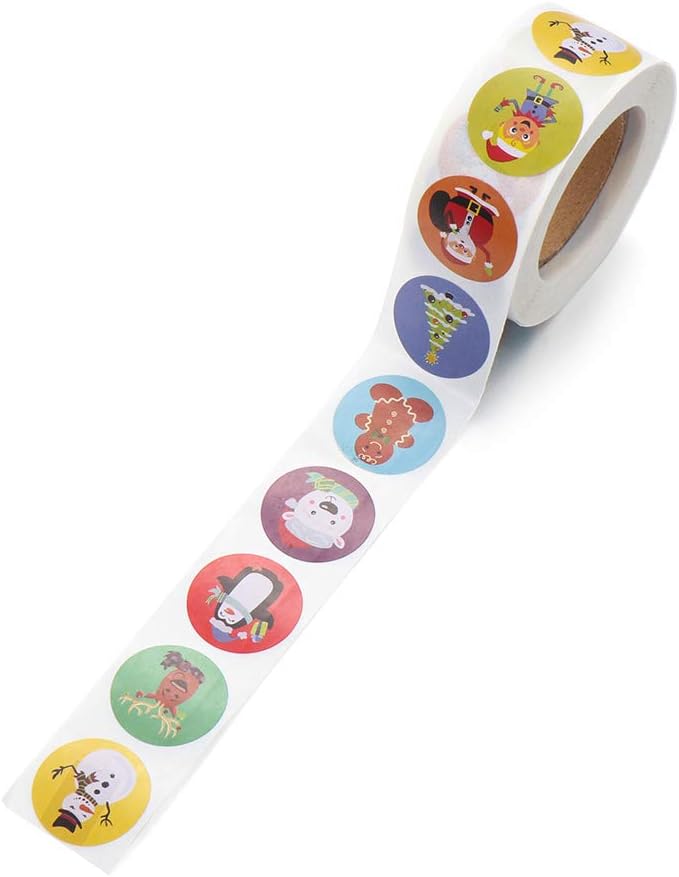 gofidin 500Pcs/roll Cookie Bags Paper Craft Xmas Package Label Sealing Tag